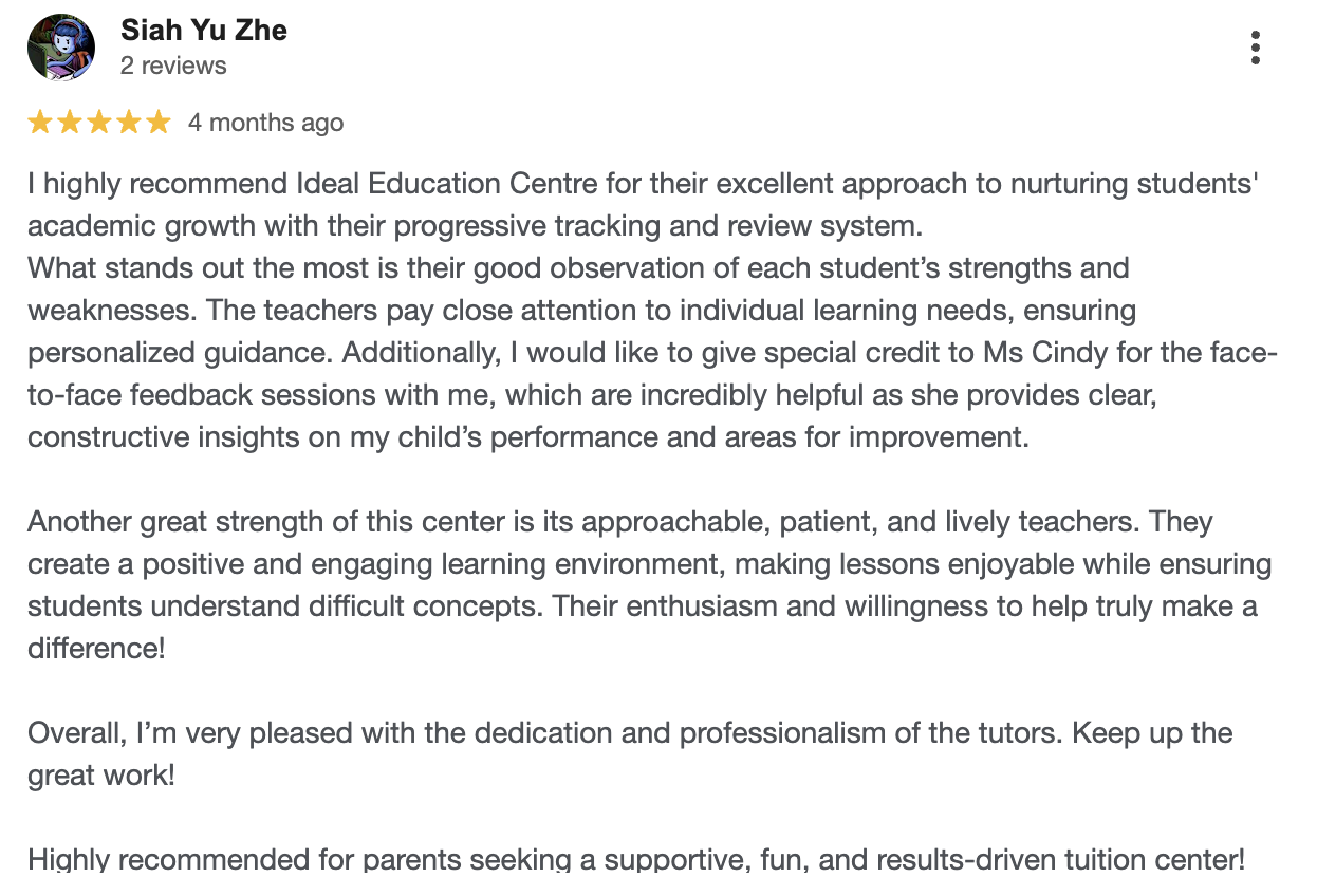 Siah Yu Zhe - 补习服务